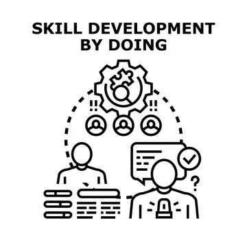 Skill development by doing concept vector illustration 스톡 일러스트