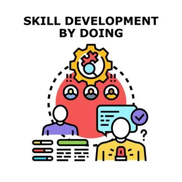 Skill development by doing concept vector illustration Stock Illustration