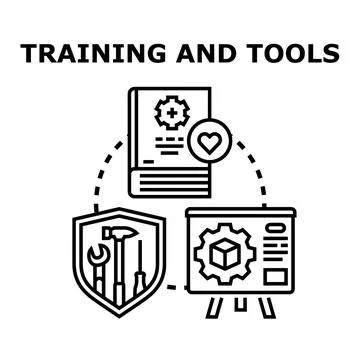 Skill development, education, and work tools concept Stock Illustration