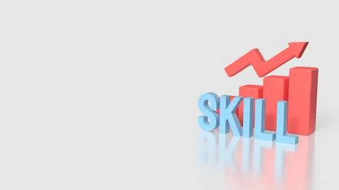 Skill Development Growth Strategy Concept 3d render. 库存插图