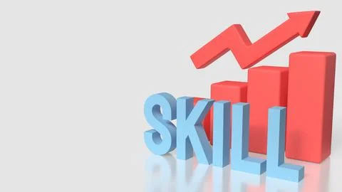 Skill Development Growth Strategy Concept 3d render. Illustrazione stock