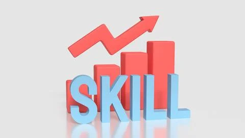 Skill Development Growth Strategy Concept 3d render. 库存插图