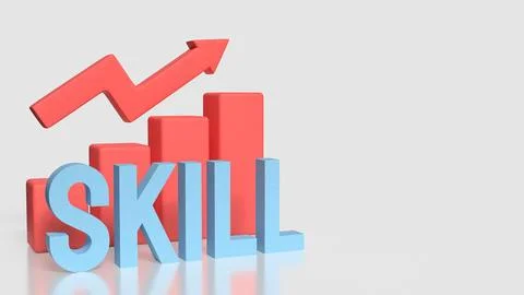 Skill Development Growth Strategy Concept 3d render. Illustrazione stock