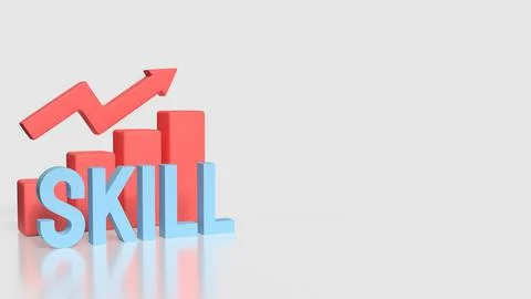 Skill Development Growth Strategy Concept 3d render. 库存插图