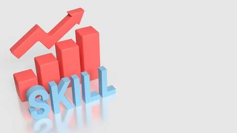 Skill Development Growth Strategy Concept 3d render. 库存插图