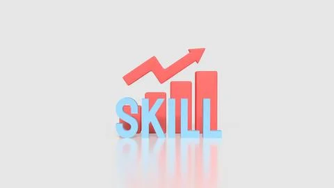 Skill Development Growth Strategy Concept 3d render. Stock Photos