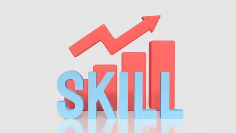Skill Development Growth Strategy Concept 3d render. Stock Photos