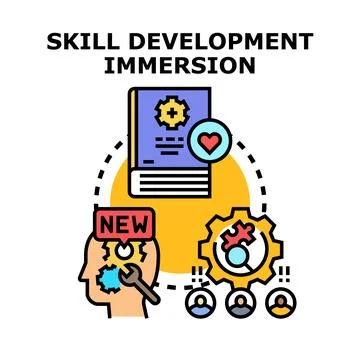 Skill development immersion and lifelong learning process Stock Illustration