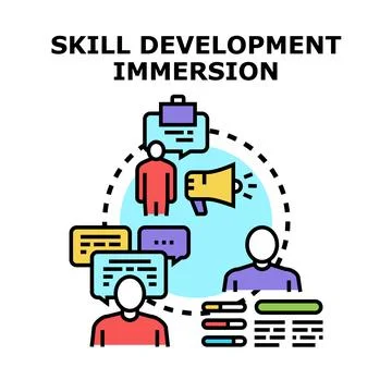 Skill development immersion program preparing new employees Stock Illustration
