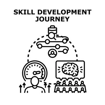 Skill development journey vector illustration for career growth Stock Illustration