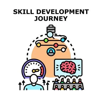 Skill development journey vector illustration for career growth Stock Illustration