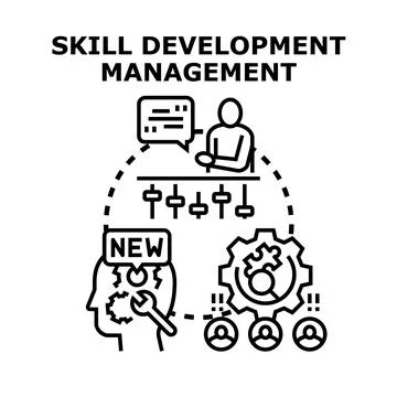 Skill development management process and staff growth 库存插图