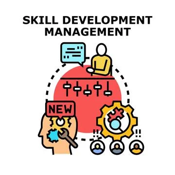 Skill development management process and staff growth Stock Illustration