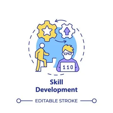 Skill development multi color concept icon Stock Illustration