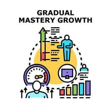 Skill development process reaching professional mastery growth Stock Illustration
