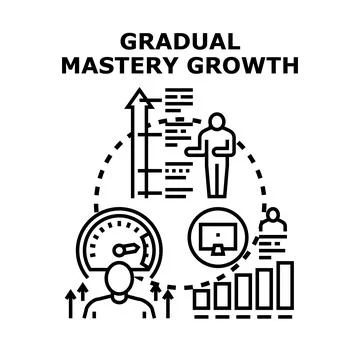 Skill development process reaching professional mastery growth Stock Illustration