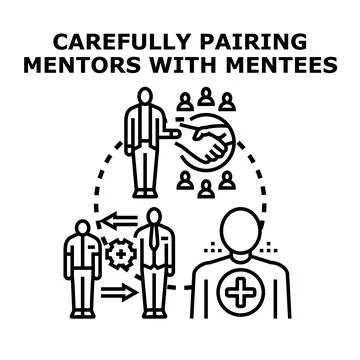 Skill development program carefully pairing mentor with mentee Stock-Illustration