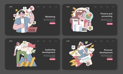 Skill development set. Flat vector illustration. Stock Illustration