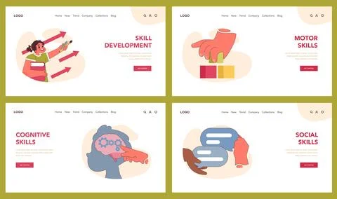 Skill Development set. Flat vector illustration Illustrazione stock