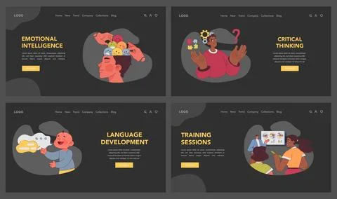 Skill Development set. Flat vector illustration Stock Illustration