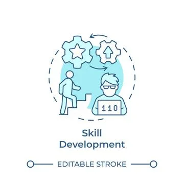 Skill development soft blue concept icon Stock Illustration