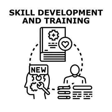 Skill development, training, and learning new abilities Stock Illustration