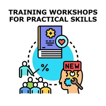 Skill development training workshop concept with professional learning 스톡 일러스트