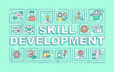Skill development word concepts mint banner Stock Illustration