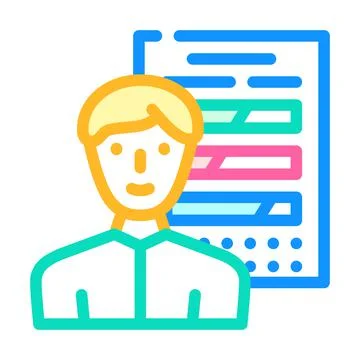 Skill employee color icon vector illustration イラスト素材