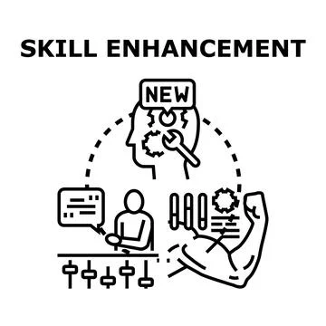 Skill enhancement process developing new abilities Stock Illustration