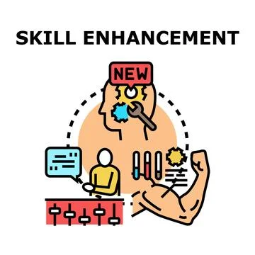 Skill enhancement process developing new abilities Stock Illustration