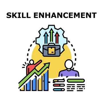 Skill enhancement process developing professional growth concept Illustrazione stock