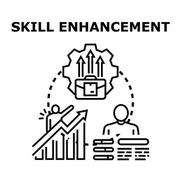 Skill enhancement process developing professional growth concept Stock Illustration