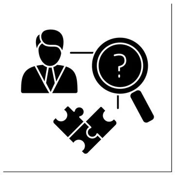 Skill gap analysis glyph icon Stock Illustration