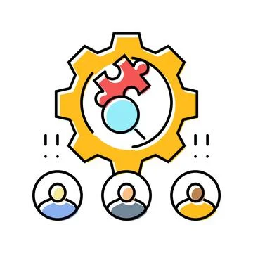 Skill gap analysis for hiring head hunting color icon vector illustration Stock Illustration