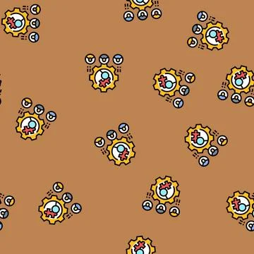 Skill gap analysis for hiring head hunting vector seamless pattern Stock Illustration