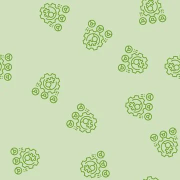 Skill gap analysis for hiring head hunting line seamless pattern Stock Illustration