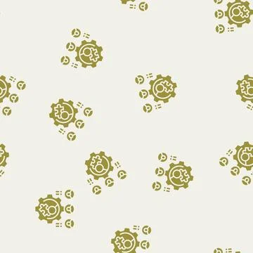Skill gap analysis for hiring head hunting glyph seamless pattern Stock Illustration