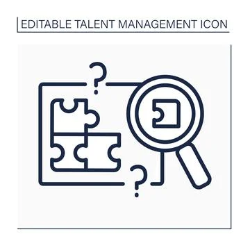 Skill gap analysis line icon Stock Illustration