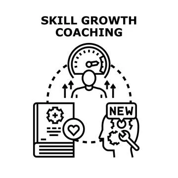 Skill growth coaching and personal development illustration Stock Illustration