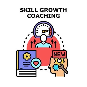 Skill growth coaching and personal development illustration Stock Illustration
