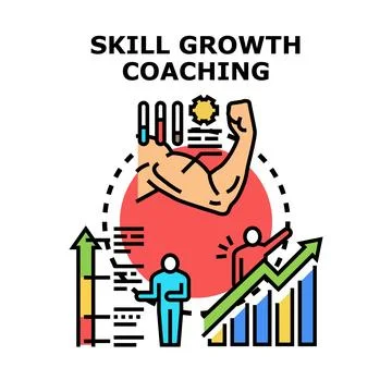 Skill growth coaching for personal development and progress Illustrazione stock