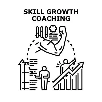 Skill growth coaching for personal development and progress Stock Illustration