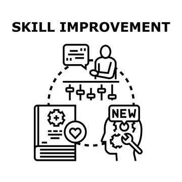Skill improving process of professional development and learning 스톡 일러스트