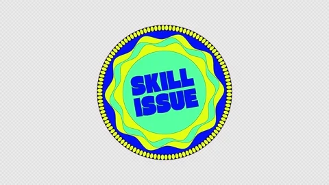 Skill issue stamp gaming reaction 2D animation Stock Footage 338006088