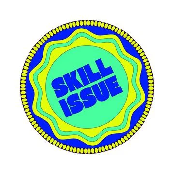 Skill issue stamp gaming reaction illustration Stock Illustration