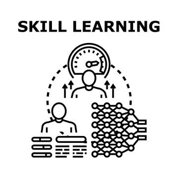 Skill learning process with personal development and growth Stock Illustration