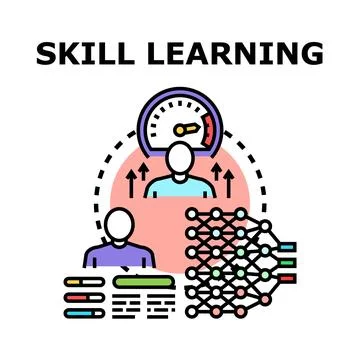 Skill learning process with personal development and growth Stock Illustration