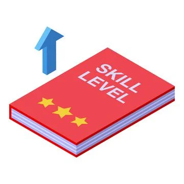 Skill level book icon isometric vector. Personal goal 스톡 일러스트