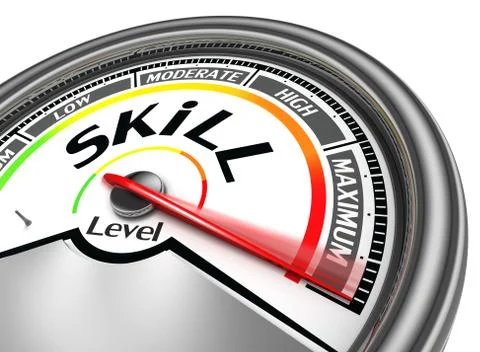 Skill level conceptual meter Stock Illustration
